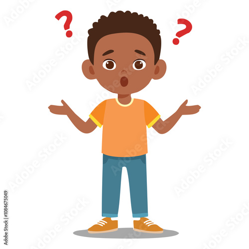 Portrait of a boy with a confused pose
