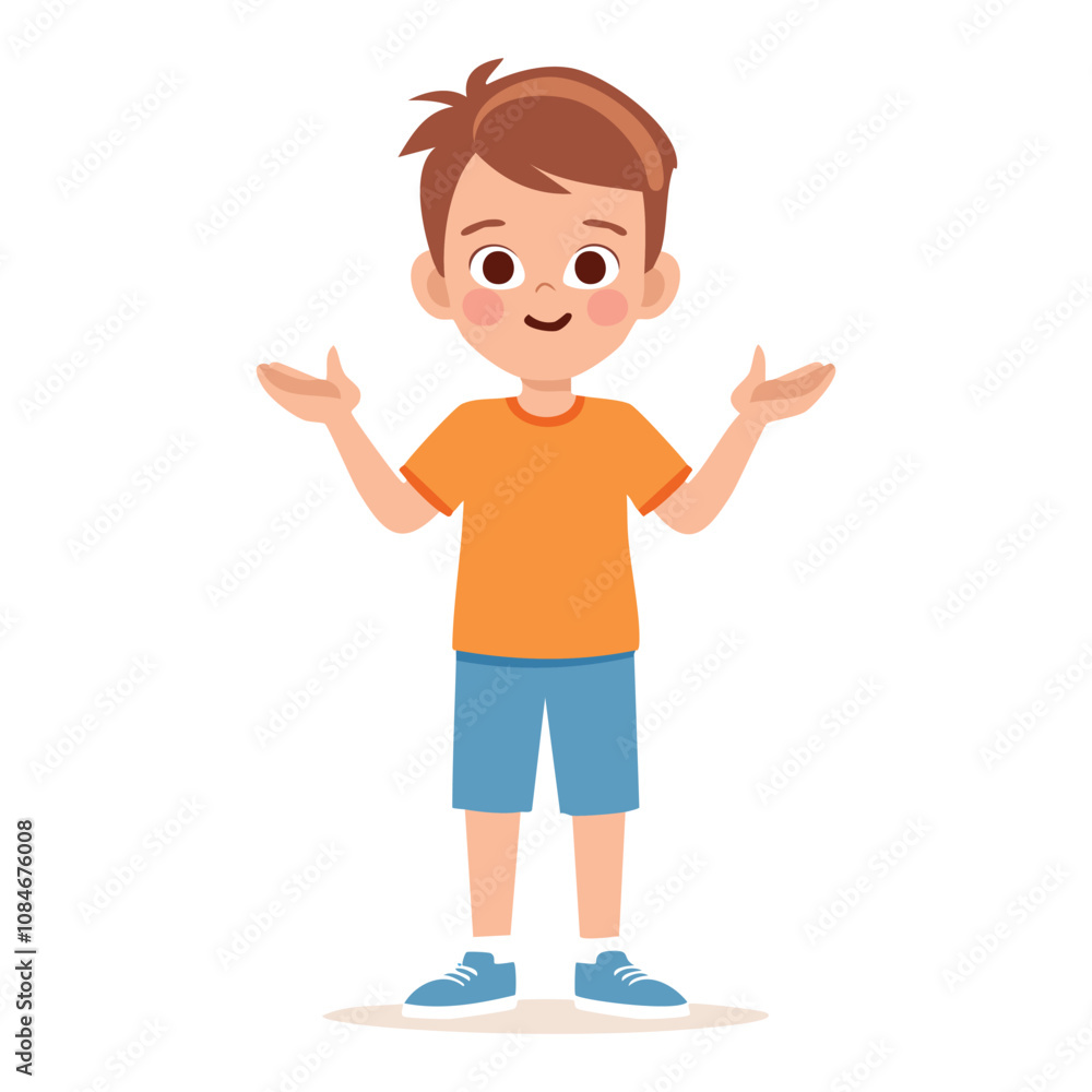 Portrait of a boy with a confused pose Portrait of a boy with a confused pose