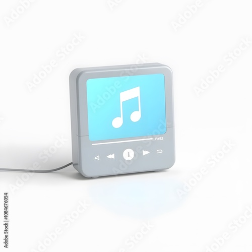 Digital Music Player on White Background