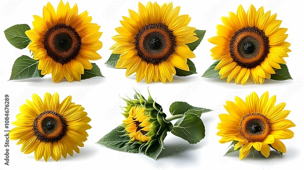 Sunflower Collection - Yellow Petals and Green Leaves Sunflower Collection - Yellow Petals and Green Leaves