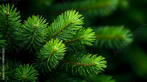 Green Pine Tree Branches Illustration