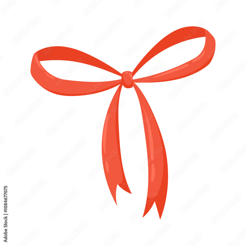 Vector red bow, isolated on a white background. Flat style bow for cards and gift certificate decorations in doodle style. Bow drawn by hand on a white background Vector red bow, isolated on a white background. Flat style bow for cards and gift certificate decorations in doodle style. Bow drawn by hand on a white background