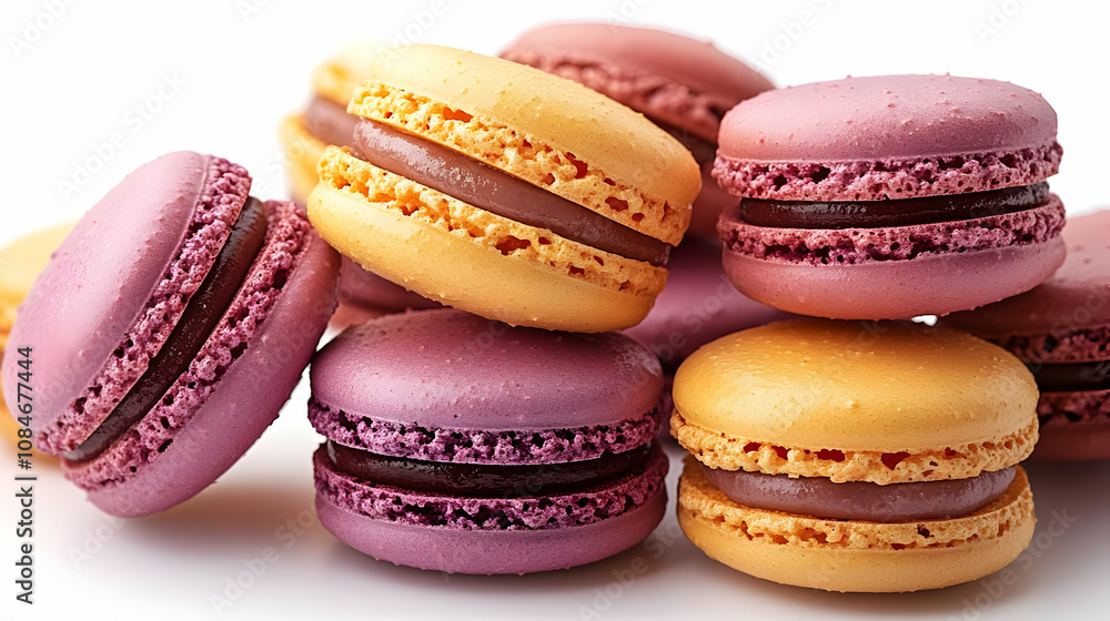 Macarons with Chocolate Filling - Delicious Pastry Image Macarons with Chocolate Filling - Delicious Pastry Image