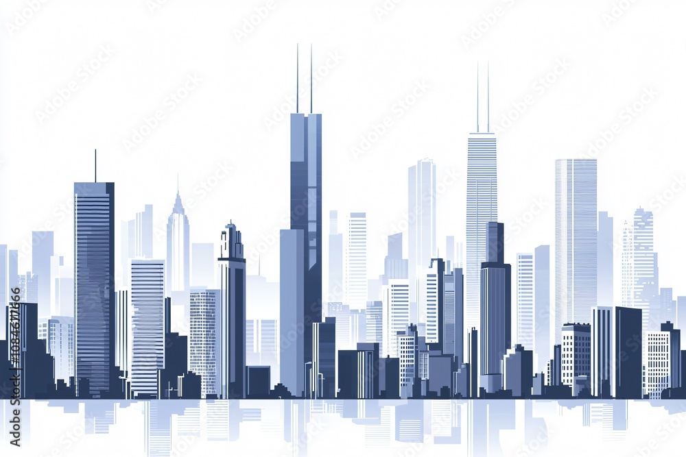 Silhouette of a Modern Cityscape: A Minimalist View Silhouette of a Modern Cityscape: A Minimalist View