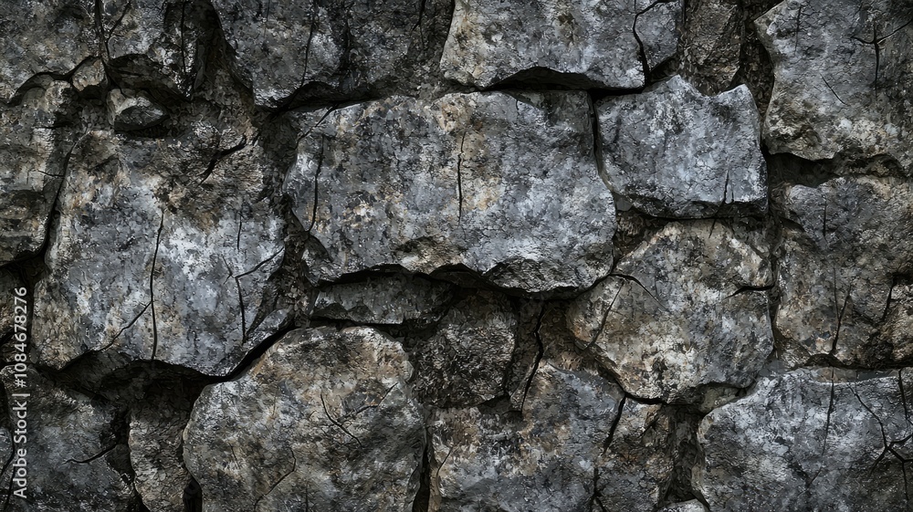 Close-up of a Rough Stone Wall Surface Close-up of a Rough Stone Wall Surface