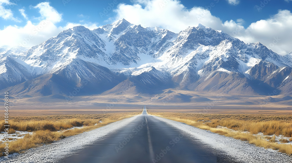 Naklejka premium Mountain Road Landscape Photo