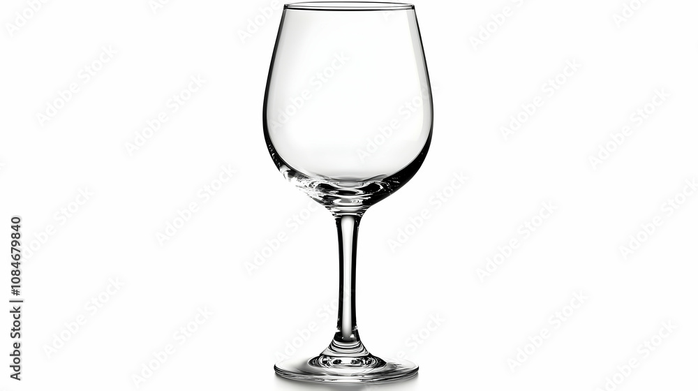 Empty Wine Glass on White Background - Realistic Photo Empty Wine Glass on White Background - Realistic Photo