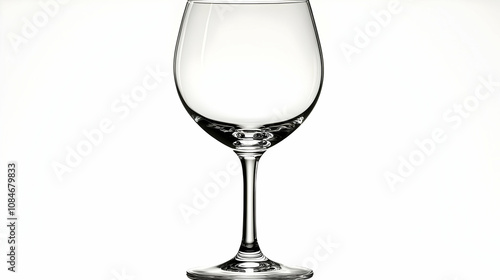 Empty Wine Glass on White Background - Photo