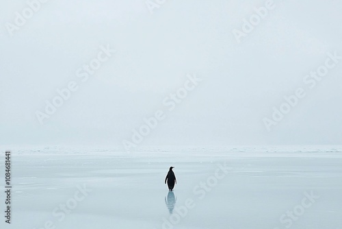 Solitary Figure on a Misty Seaside