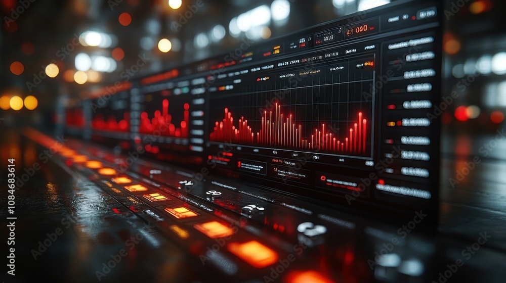 Fototapeta premium close up of audio mixing console