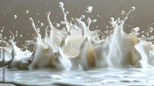 Dynamic Milk Splash 3D Render