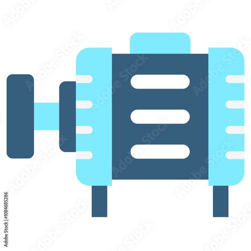 Alternator flat color icon. use for modern concept, print, UI, UX kit, web and app development. Vector EPS 10, related to car service, auto garage, car spare part.