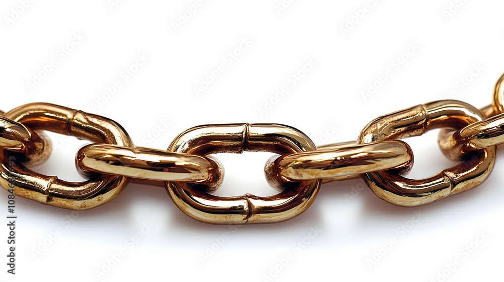 Closeup of Golden Chain Links - Photo Closeup of Golden Chain Links - Photo