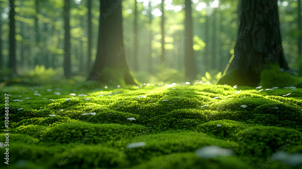 Green Mossy Forest Floor Background Green Mossy Forest Floor Background