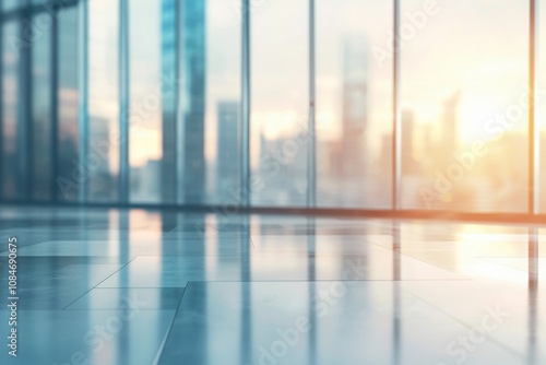 Wallpaper Mural Sunlit Office Space with Modern Glass Walls and City View Torontodigital.ca