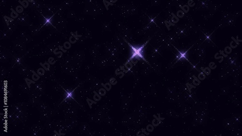Vibrant stardust in purple tones. The galaxy's sky was scattered with stars that twinkle sharply. The illusion of stars gracefully suspended in the night sky.
