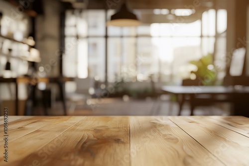 Cozy Modern Workspace with Natural Light and Wooden Table