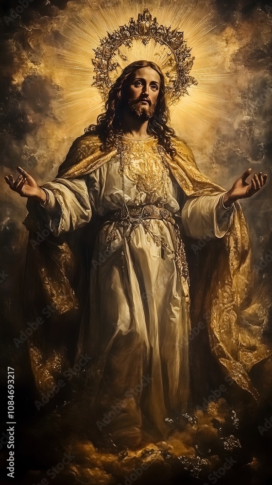 custom made wallpaper toronto digitalChrist the King in Majestic Glory with Radiant Golden Halo