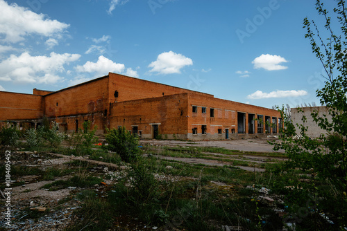 Old abandoned industrial building waiting for demolition