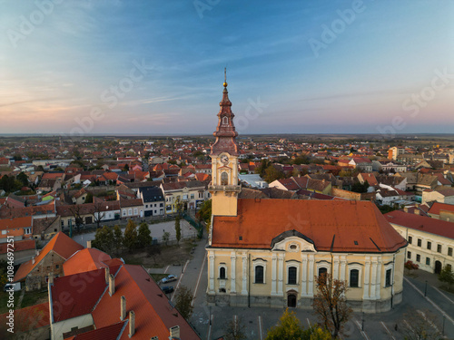 Wallpaper Mural European City Vrsac in Serbia - Aerial View from Drone Torontodigital.ca