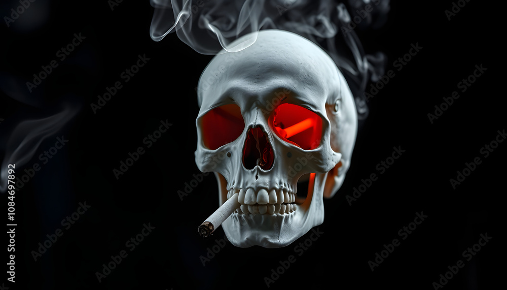 Skull from cigarette smoke on a black background. The concept of smoking kills, nicatine poisons, cancer. Stop smoking isolated with white highlights, png Skull from cigarette smoke on a black background. The concept of smoking kills, nicatine poisons, cancer. Stop smoking isolated with white highlights, png