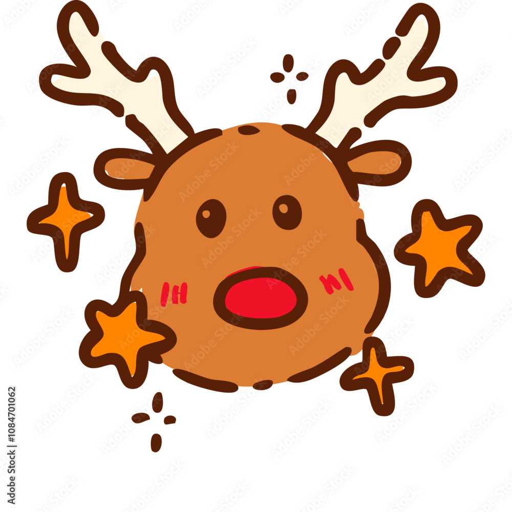 Cute Hand-drawn Reindeer Illustration for Christmas Cute Hand-drawn Reindeer Illustration for Christmas