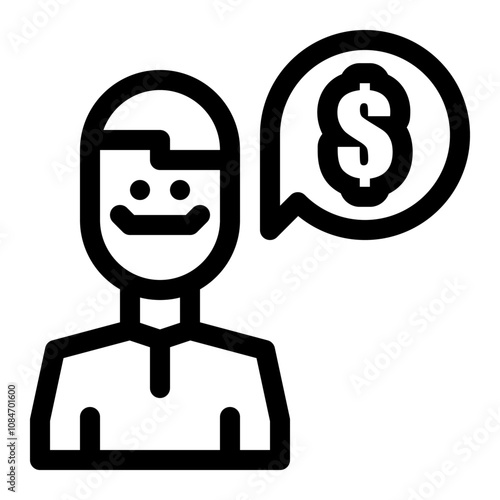 Business idea icon. Millionaire thinking, financial vision, business innovation. Vector illustration