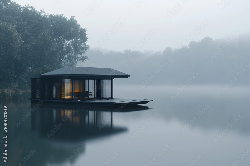 Serene Lakeside Retreat: A Modern Cabin in Misty Surroundings Serene Lakeside Retreat: A Modern Cabin in Misty Surroundings