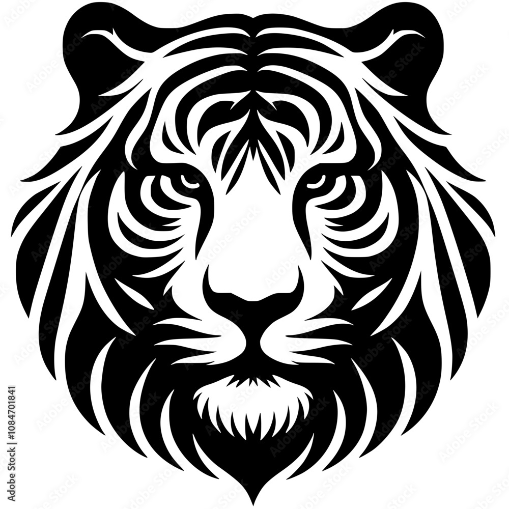 Tiger face silhouette Tiger face silhouette