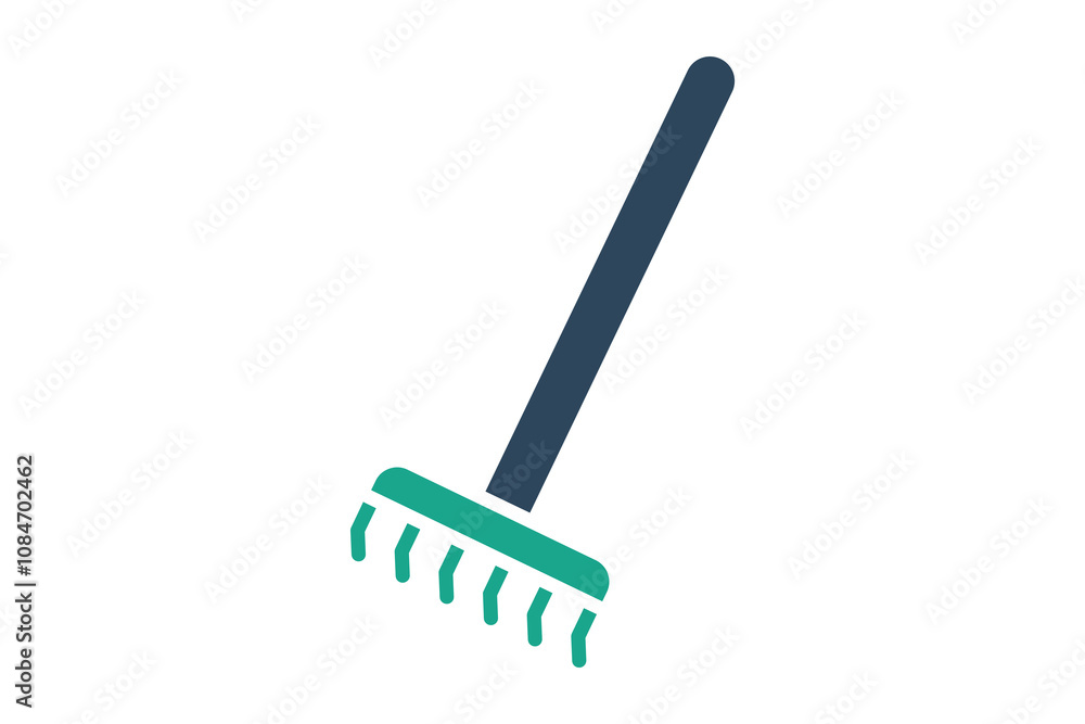 Rake icon. solid icon style. icon related to gardening. gardening tools elements vector illustration Rake icon. solid icon style. icon related to gardening. gardening tools elements vector illustration