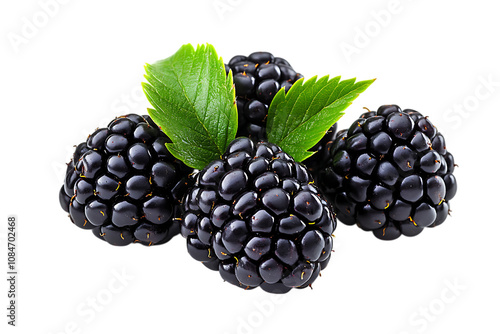 Fresh blackberries isolated png on a transparent background