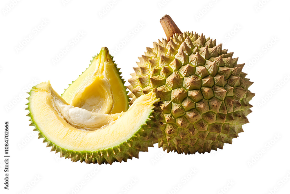 Fototapeta premium Durian isolated png on a transparent background