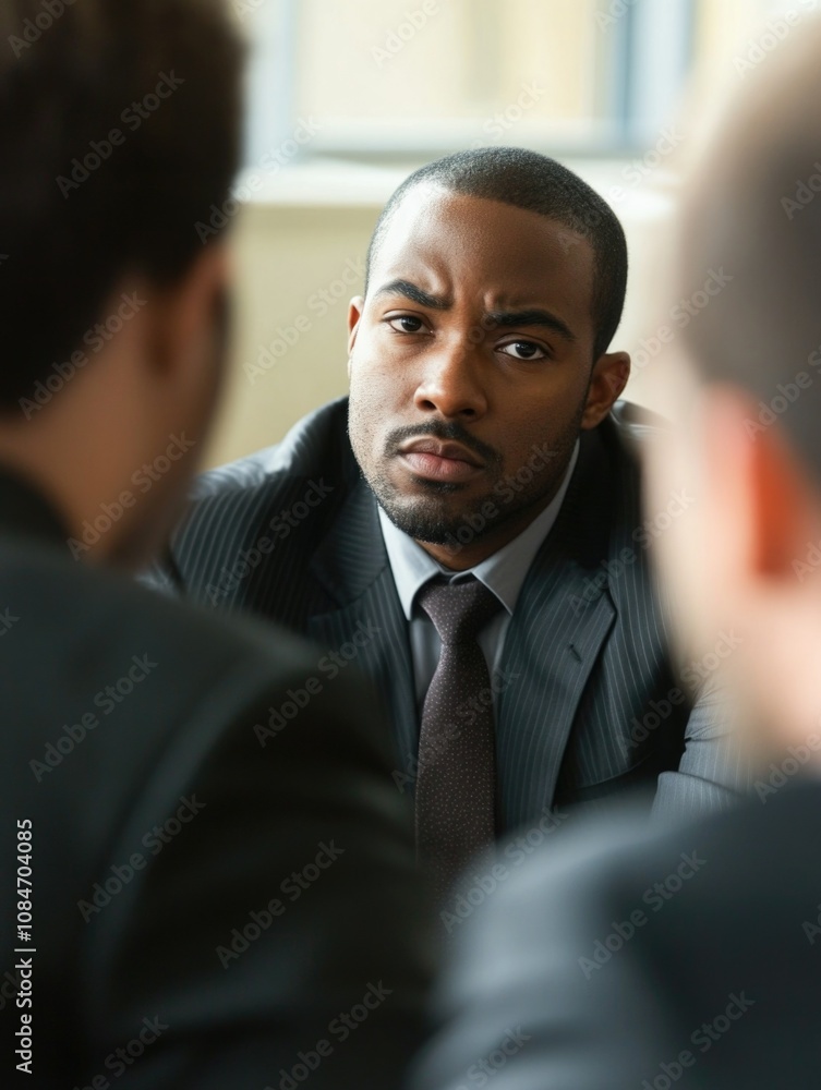 Business Meeting with a Discerning Expression Business Meeting with a Discerning Expression