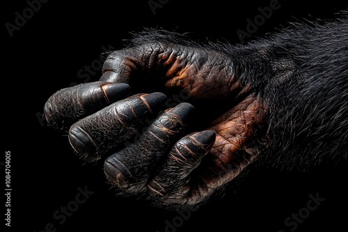 Close-up of a Gorilla's Fist: Strength and Detail Captured photo