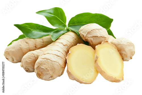 Ginger herb isolated png on a transparent background photo