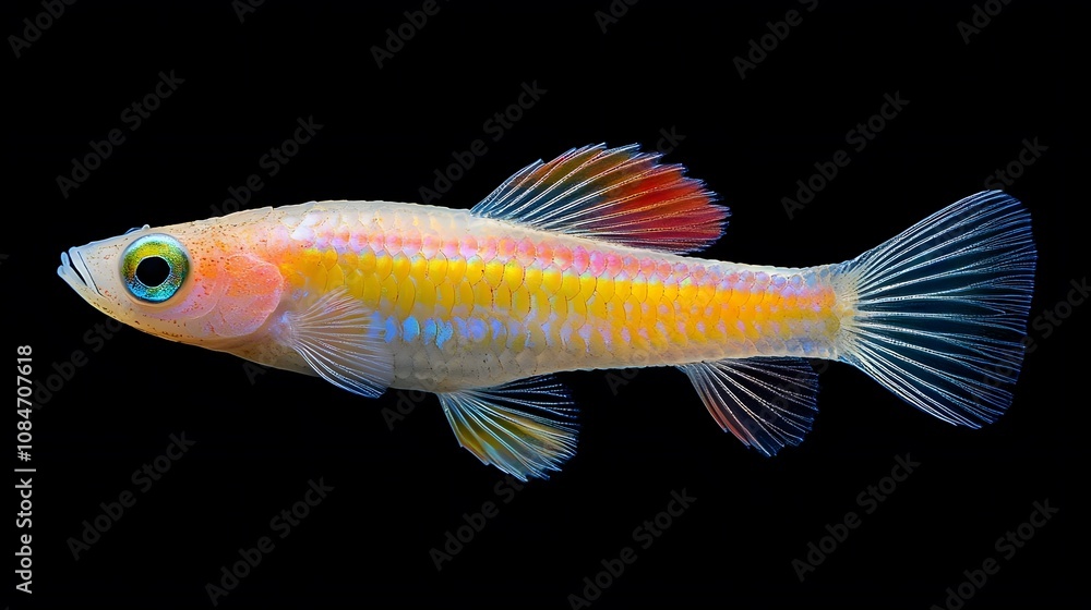 Colorful Freshwater Fish Aquatic Life Tropical Aquarium Rainbow Fish Closeup Colorful Freshwater Fish Aquatic Life Tropical Aquarium Rainbow Fish Closeup
