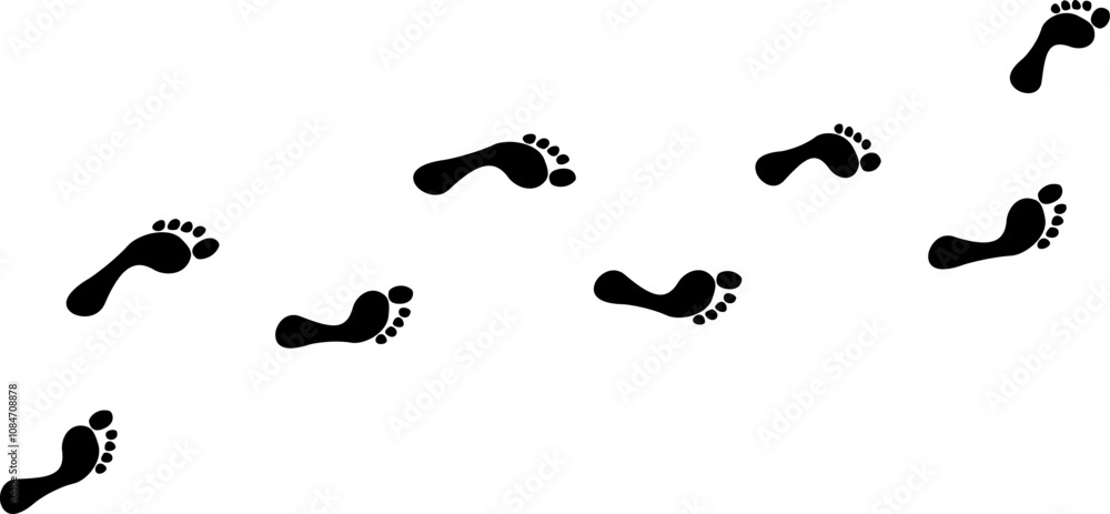 Fototapeta premium Silhouette of walking feet