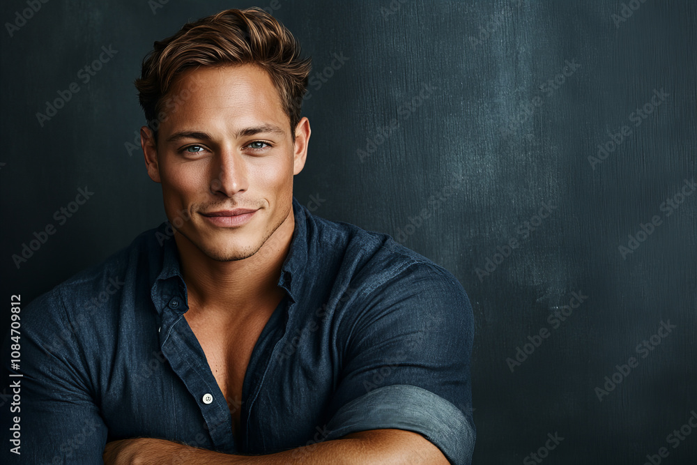 Portrait of a confident man with a warm smile, standing with arms crossed, showcasing charm, professionalism, and a stylish casual look, ideal for business, lifestyle, and personal branding themes. Portrait of a confident man with a warm smile, standing with arms crossed, showcasing charm, professionalism, and a stylish casual look, ideal for business, lifestyle, and personal branding themes.