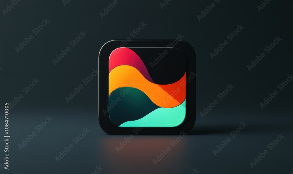 logo showcasing a dynamic button design with smooth lines and geometric ...