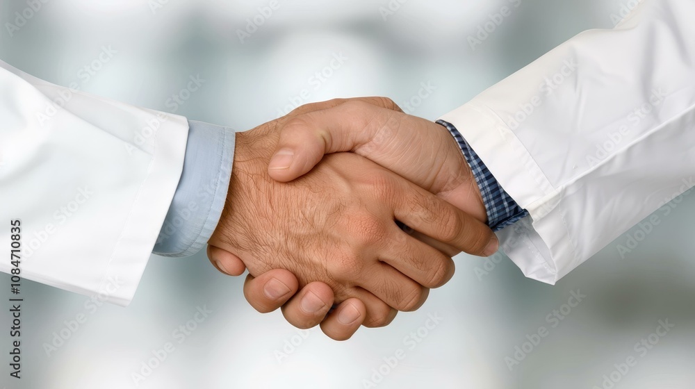 A doctor and patient share a warm handshake, symbolizing trust and communication in healthcare and medicine. A doctor and patient share a warm handshake, symbolizing trust and communication in healthcare and medicine.