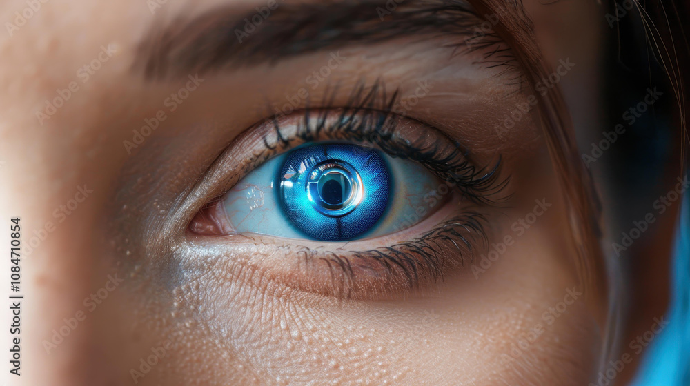 Discover the future of vision with advanced machines integrated into human eyes, enhancing perception and interaction.