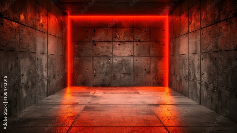 A vibrant orange hue fills the concrete interior, creating a warm and inviting atmosphere thats perfect for creativity. A vibrant orange hue fills the concrete interior, creating a warm and inviting atmosphere thats perfect for creativity.