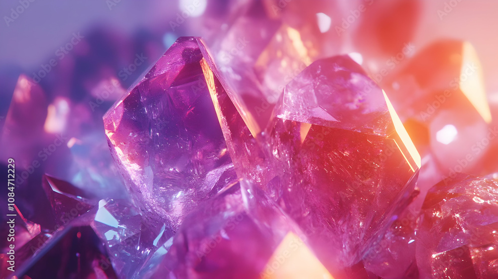 Purple Crystal Closeup - Sparkling Gemstones Background Purple Crystal Closeup - Sparkling Gemstones Background