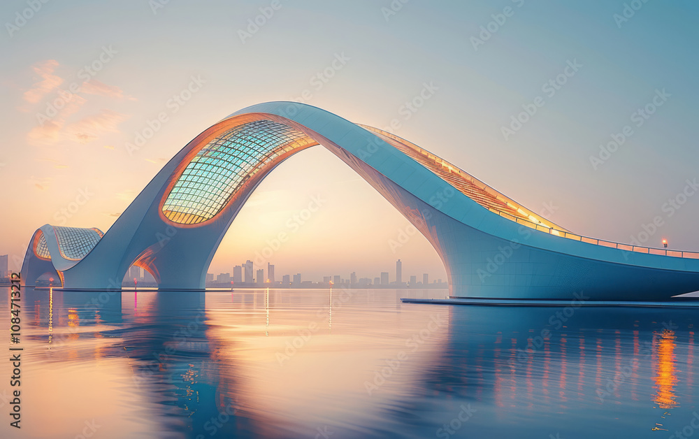 Obraz premium Minimalist modern art building space structure