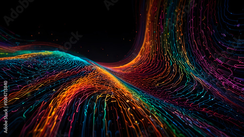 Wallpaper Mural AI, complex computer network of interconnected nodes with data lines flowing between theml Torontodigital.ca