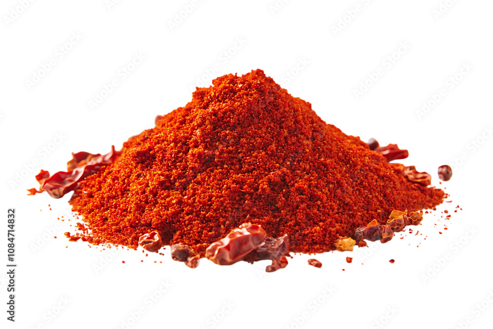 Powdered dried red pepper isolated png on a transparent background Powdered dried red pepper isolated png on a transparent background