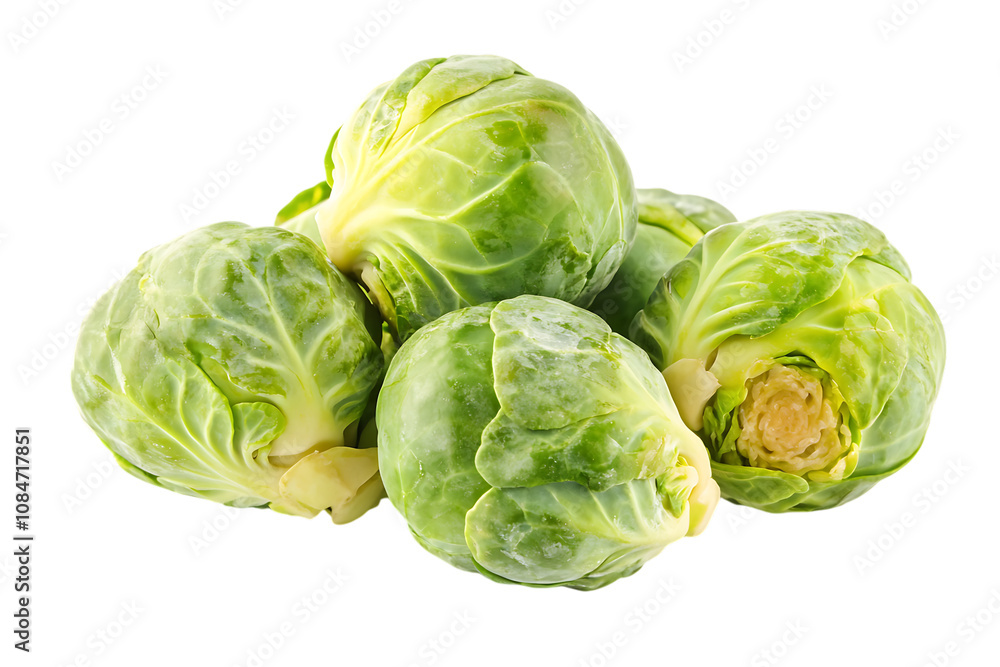 Fototapeta premium Brussel Sprouts isolated png on a transparent background