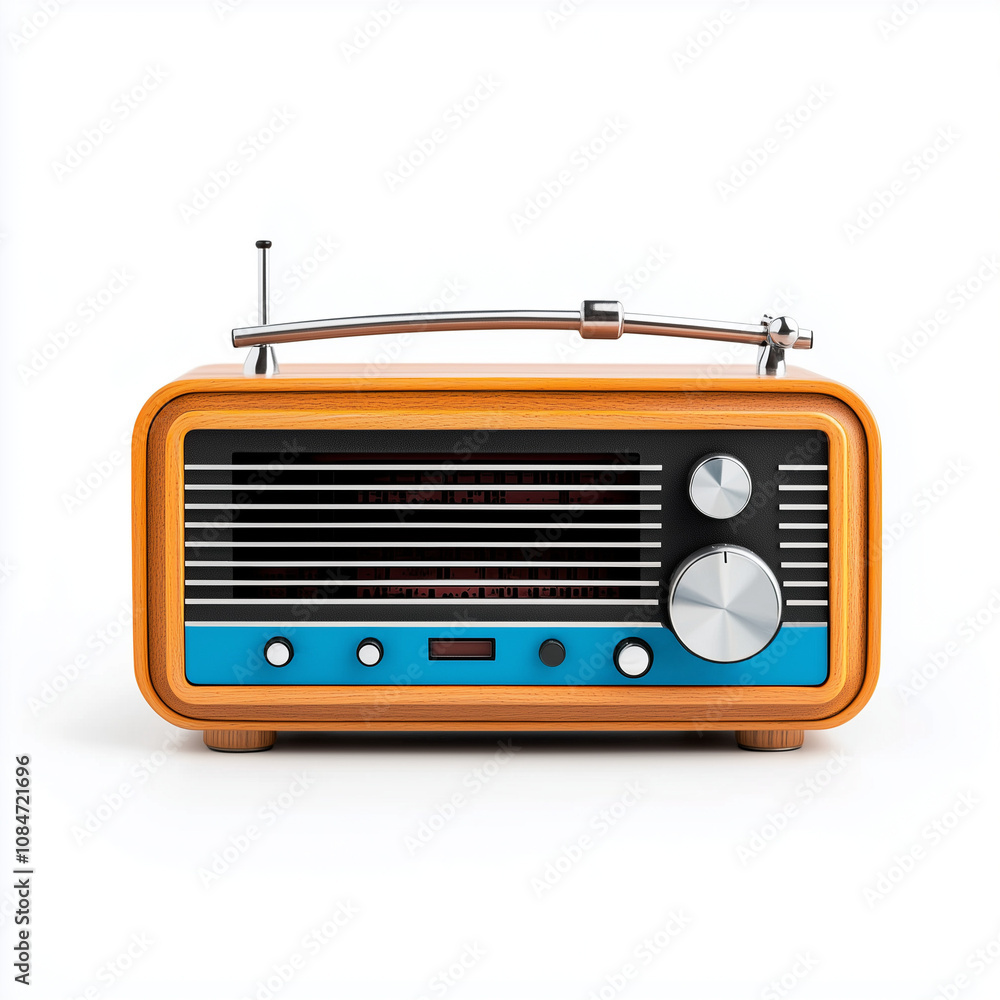 Fototapeta premium Old Radio Receiver Isolated on White Background