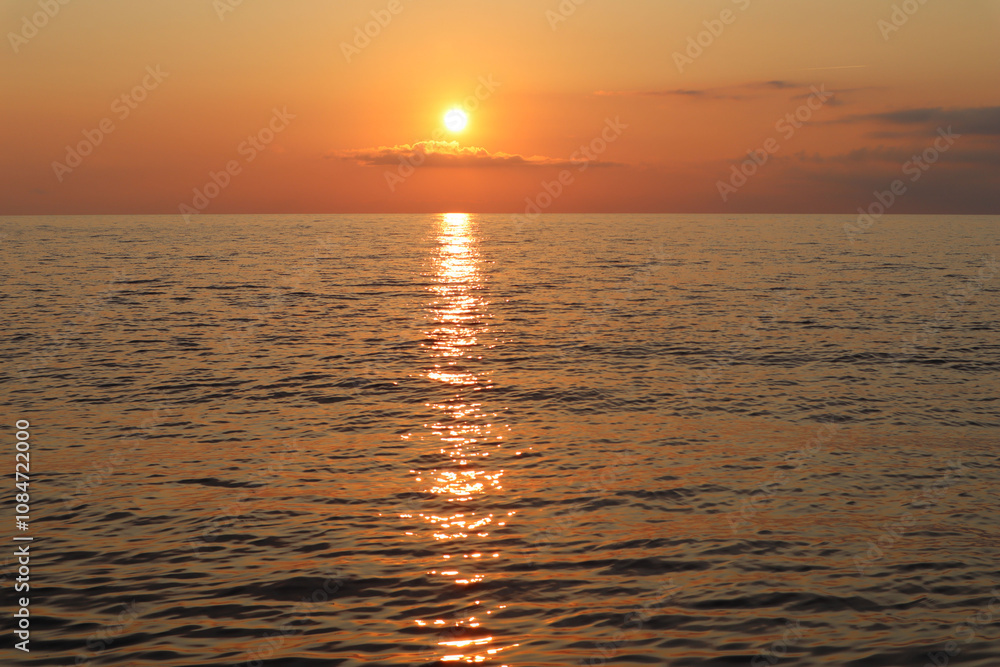 Sunset over the sea on a summer evening Sunset over the sea on a summer evening