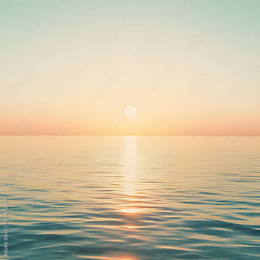 a sunset is reflected on the water and the sun is setting. Generative AI a sunset is reflected on the water and the sun is setting. Generative AI